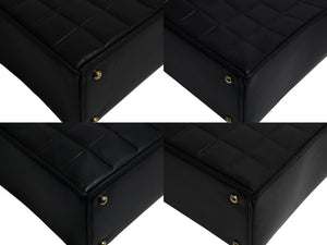 CHANEL シャネル マトラッセ チョコバー トートバッグ ハンドバッグ ココマーク 7番台 ラムスキン ブラック ゴールド金具 美品 中古 4b001719