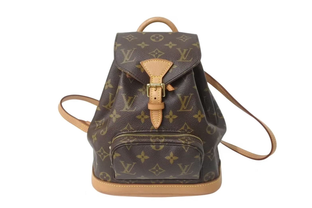 極美品 LOUIS VUITTON ルイヴィトン ミニモンスリ リュック バックパック M51137 モノグラム ブラウン 中古 4b001721