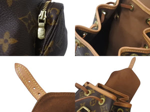 極美品 LOUIS VUITTON ルイヴィトン ミニモンスリ リュック バックパック M51137 モノグラム ブラウン 中古 4b001721