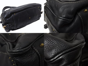 Chloe クロエ パディントンハンドバッグ レザー スタッズ ブラック パドロックカデナ ゴールド金具 美品 中古 4b001723