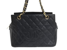 Load image into Gallery viewer, CHANEL シャネル ココマーク チェーン ハンドバッグ 7番台 ブラック キャビアスキン ワンショルダー ロゴ 鞄 ゴールド金具 美品 中古 4b001729