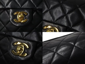 極美品 CHANEL シャネル ミニマトラッセ18 チェーンショルダーバッグ ラムスキン ブラック 1番台 中古 4b001734