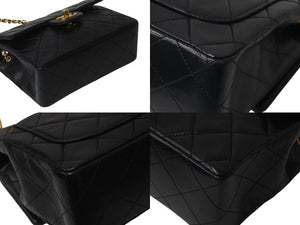 極美品 CHANEL シャネル ミニマトラッセ18 チェーンショルダーバッグ ラムスキン ブラック 1番台 中古 4b001734