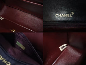 極美品 CHANEL シャネル ミニマトラッセ18 チェーンショルダーバッグ ラムスキン ブラック 1番台 中古 4b001734