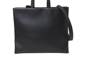 新品未使用 LOUISVUITTON ルイヴィトン ショッパートートMM トートバッグ M13979 ブラック カウハイドレザー マッドブラック金具 中古 4b001739