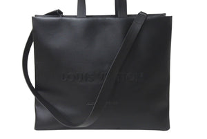 新品未使用 LOUISVUITTON ルイヴィトン ショッパートートMM トートバッグ M13979 ブラック カウハイドレザー マッドブラック金具 中古 4b001739