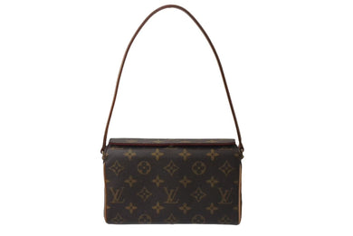極美品 LOUIS VUITTON ルイヴィトン ハンドバッグ レシタル モノグラムキャンバス M51900 ゴールド金具 ブラウン 中古 4b001744