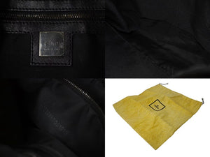 FENDI フェンディ ズッキーノ マンマバケット キャンバス ワンショルダーバッグ ブラック シルバー金具 8BR001 美品 中古 4b001745