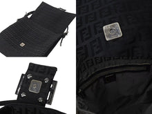 Load image into Gallery viewer, FENDI フェンディ ズッキーノ マンマバケット キャンバス ワンショルダーバッグ ブラック シルバー金具 8BR001 美品 中古 4b001745