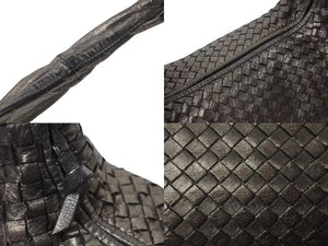 BOTTEGA VENETA ボッテガヴェネタ イントレチャート ホーボー ハンドバッグ レザー ゴールド ワンショルダー 美品 中古 4b001753