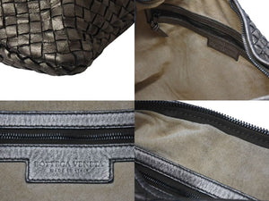 BOTTEGA VENETA ボッテガヴェネタ イントレチャート ホーボー ハンドバッグ レザー ゴールド ワンショルダー 美品 中古 4b001753