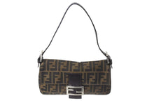 Load image into Gallery viewer, FENDI フェンディ マンマバケット ワンショルダーバッグ 26424 ズッカ柄 ブラウン キャンバス レザー シルバー金具 美品 中古 4b001754