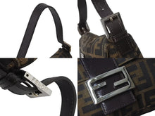 Load image into Gallery viewer, FENDI フェンディ マンマバケット ワンショルダーバッグ 26424 ズッカ柄 ブラウン キャンバス レザー シルバー金具 美品 中古 4b001754