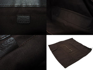 CELINE セリーヌ ハンドバッグ CE00/35 ブラウン レザー シルバー金具 イタリア製 美品 中古 4b001758