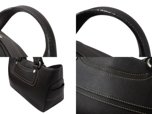 CELINE セリーヌ ハンドバッグ CE00/35 ブラウン レザー シルバー金具 イタリア製 美品 中古 4b001758