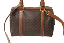 Load image into Gallery viewer, CELINE セリーヌ ミニボストン ハンドバッグ DM00/1 マカダム柄 PVCレザー ブラウン ゴールド金具 良品 中古 4b001759