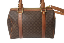 Load image into Gallery viewer, CELINE セリーヌ ミニボストン ハンドバッグ DM00/1 マカダム柄 PVCレザー ブラウン ゴールド金具 良品 中古 4b001759