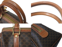 Load image into Gallery viewer, CELINE セリーヌ ミニボストン ハンドバッグ DM00/1 マカダム柄 PVCレザー ブラウン ゴールド金具 良品 中古 4b001759