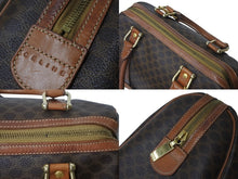 Load image into Gallery viewer, CELINE セリーヌ ミニボストン ハンドバッグ DM00/1 マカダム柄 PVCレザー ブラウン ゴールド金具 良品 中古 4b001759