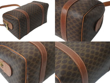 Load image into Gallery viewer, CELINE セリーヌ ミニボストン ハンドバッグ DM00/1 マカダム柄 PVCレザー ブラウン ゴールド金具 良品 中古 4b001759