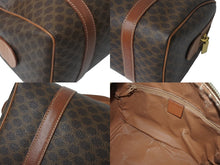 Load image into Gallery viewer, CELINE セリーヌ ミニボストン ハンドバッグ DM00/1 マカダム柄 PVCレザー ブラウン ゴールド金具 良品 中古 4b001759