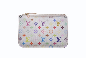 LOUIS VUITTON ルイヴィトン ポシェットクレ コインケース 村上隆 モノグラムマルチカラー ホワイト M93734 良品 中古 4b001760