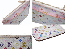 Load image into Gallery viewer, LOUIS VUITTON ルイヴィトン ポシェットクレ コインケース 村上隆 モノグラムマルチカラー ホワイト M93734 良品 中古 4b001760