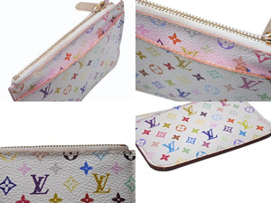 LOUIS VUITTON ルイヴィトン ポシェットクレ コインケース 村上隆 モノグラムマルチカラー ホワイト M93734 良品 中古 4b001760
