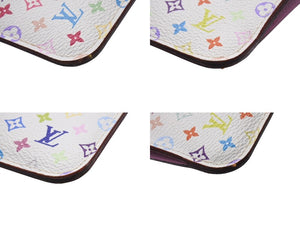 LOUIS VUITTON ルイヴィトン ポシェットクレ コインケース 村上隆 モノグラムマルチカラー ホワイト M93734 良品 中古 4b001760
