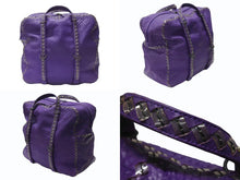 Load image into Gallery viewer, BOTTEGAVENETA ボッテガヴェネタ ハンドバッグ パープル レザー ブラック金具 美品 中古 4b001769
