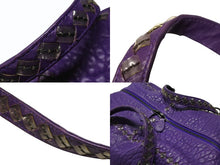 Load image into Gallery viewer, BOTTEGAVENETA ボッテガヴェネタ ハンドバッグ パープル レザー ブラック金具 美品 中古 4b001769