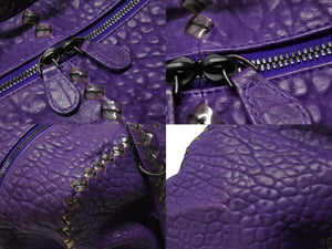 BOTTEGAVENETA ボッテガヴェネタ ハンドバッグ パープル レザー ブラック金具 美品 中古 4b001769