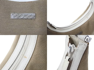 極美品 GUCCI グッチ チェーンショルダーバッグ 001 3873 3754 キャンバス レザー ベージュ ホワイト 中古 4b001770