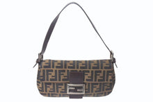 Load image into Gallery viewer, FENDI フェンディ マンマバケット ワンショルダーバッグ 26424 ズッカ柄 ブラウン キャンバス レザー シルバー金具 美品 中古 4b001773