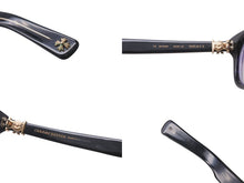 Load image into Gallery viewer, CHROME HEARTS クロムハーツ FOTI H.T.2 フォティ メガネ 18KGP プラスチック ブラック ゴールド サイズ54◻︎20 美品 中古 4b001785