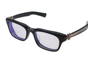 CHROME HEARTS クロムハーツ FOTI H.T.2 フォティ メガネ 18KGP プラスチック ブラック ゴールド サイズ54◻︎20 美品 中古 4b001785