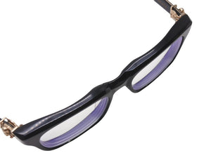 CHROME HEARTS クロムハーツ FOTI H.T.2 フォティ メガネ 18KGP プラスチック ブラック ゴールド サイズ54◻︎20 美品 中古 4b001785