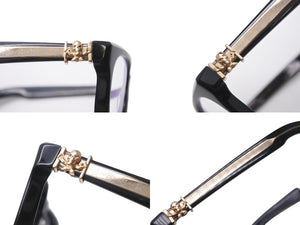 CHROME HEARTS クロムハーツ FOTI H.T.2 フォティ メガネ 18KGP プラスチック ブラック ゴールド サイズ54◻︎20 美品 中古 4b001785