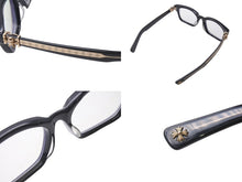 Load image into Gallery viewer, CHROME HEARTS クロムハーツ FOTI H.T.2 フォティ メガネ 18KGP プラスチック ブラック ゴールド サイズ54◻︎20 美品 中古 4b001785