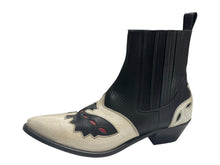Load image into Gallery viewer, GOLDEN GOOSE ゴールデングース Sunset Flowers アンクルブーツ ウエスタン 本革 ホワイト ブラック サイズ 42 良品 中古 4b001787