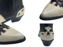 Load image into Gallery viewer, GOLDEN GOOSE ゴールデングース Sunset Flowers アンクルブーツ ウエスタン 本革 ホワイト ブラック サイズ 42 良品 中古 4b001787