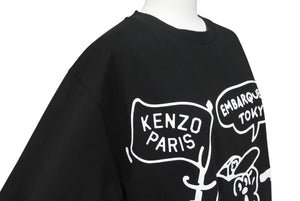 極美品 KENZO ケンゾー EMBARQUEMENT TOKYO 半袖Ｔシャツ BOKE Boy Travels FD55TS4434SY ブラック ホワイト サイズS 中古 4b001788 