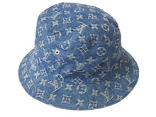 Load image into Gallery viewer, LOUIS VUITTON ルイヴィトン バケットハット・モノグラム エッセンシャル M78772 ブルー モノグラムキャンバス 美品 中古 4b001792