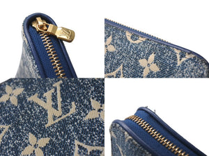 LOUIS VUITTON ルイヴィトン ジッピーウォレット 長財布 モノグラムジャガードデニム M81226 ブルー ゴールド金具 美品 中古 4b001793