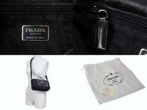 PRADA プラダ ショルダーバッグ ハンドバッグ 2way アントラチーテシェットランド 99AW B9475 ウール ファー シルバー金具 美品 中古 4B001800