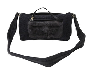 PRADA プラダ ショルダーバッグ ハンドバッグ 2way アントラチーテシェットランド 99AW B9475 ウール ファー シルバー金具 美品 中古 4B001800