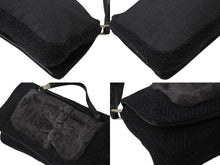Load image into Gallery viewer, PRADA プラダ ショルダーバッグ ハンドバッグ 2way アントラチーテシェットランド 99AW B9475 ウール ファー シルバー金具 美品 中古 4B001800
