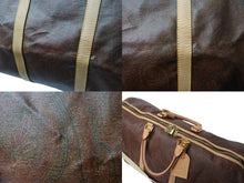 Load image into Gallery viewer, ETRO エトロ ボストンバッグ ショルダーバッグ 2WAY 1008490 ペイズリー柄 総柄 ブラウン レザー ゴールド金具 美品 中古 4b001801