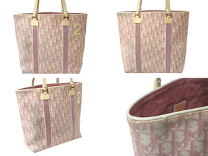Christian Dior クリスチャンディオール ハンドバッグ BOD0094 トロッター キャンバス ピンク ホワイト レディース 良品 中古 4b001802