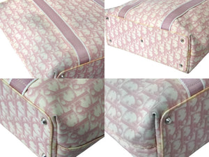 Christian Dior クリスチャンディオール ハンドバッグ BOD0094 トロッター キャンバス ピンク ホワイト レディース 良品 中古 4b001802